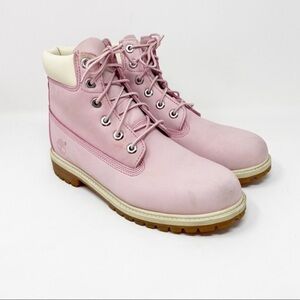 Timberland Lace Up 6” Baby Pink Boots 6